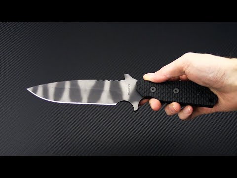 M Strider Knives MK-1 Mod 10 Black Gunner Grip Tiger Striped M Strider Knives MK-1 Mod 10 Black Gunner Grip Tiger Striped