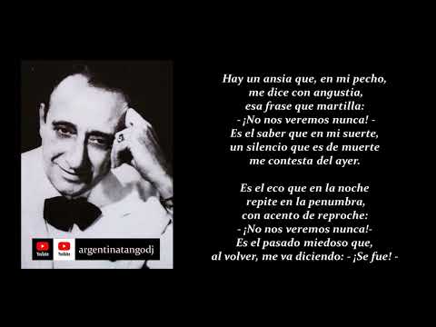 JUAN D'ARIENZO ALBERTO ECHAGÜE: NO NOS VEREMOS NUNCA (TANGO CON LETRA DETALLADA)