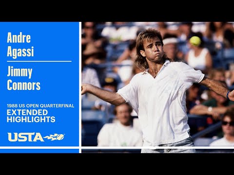 Andre Agassi vs Jimmy Connors Extended Highlights | 1988 US Open Quarterfinal