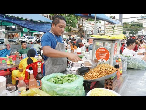 Evening Street Food Town - Many Different Yummy & Hot Food Type Selling Until Night@Tuol Tumpoung