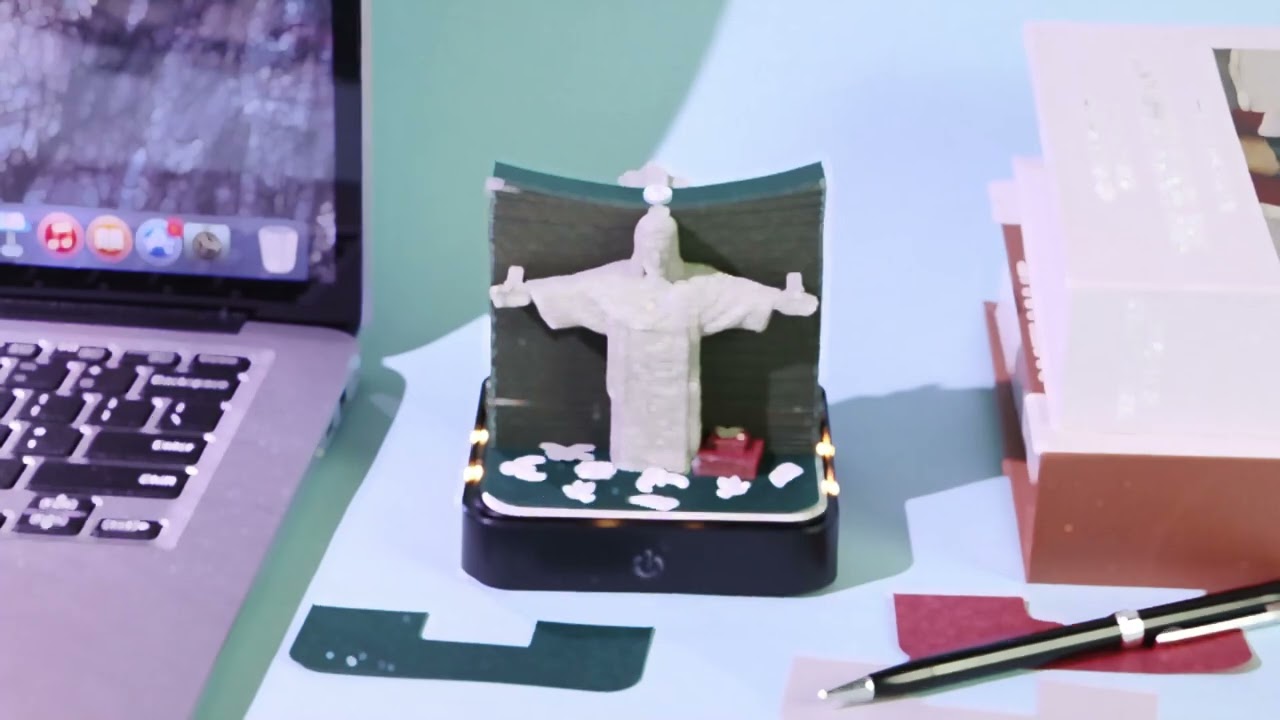 3D Memo Pad Christ the Redeemer Model Desk Calendar Stationery Christmas Gift