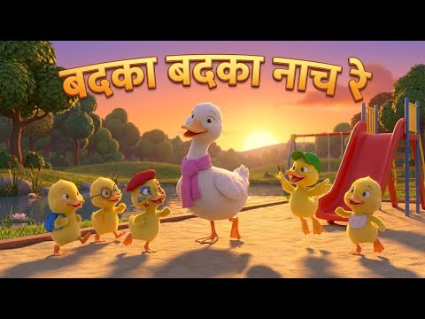 Badaka Badaka Nach Re | बदका बदका नाच रे | New Marathi Balgeet | 3D Rhymes for Kids