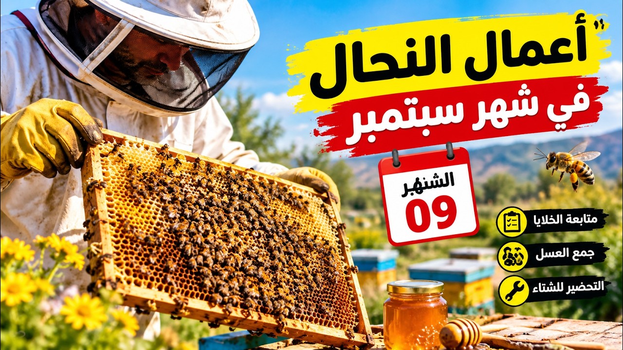 🐝 أعمال النحال في شهر سبتمبر | أهم 10 أعمال قبل دخول الشتاء 🍯