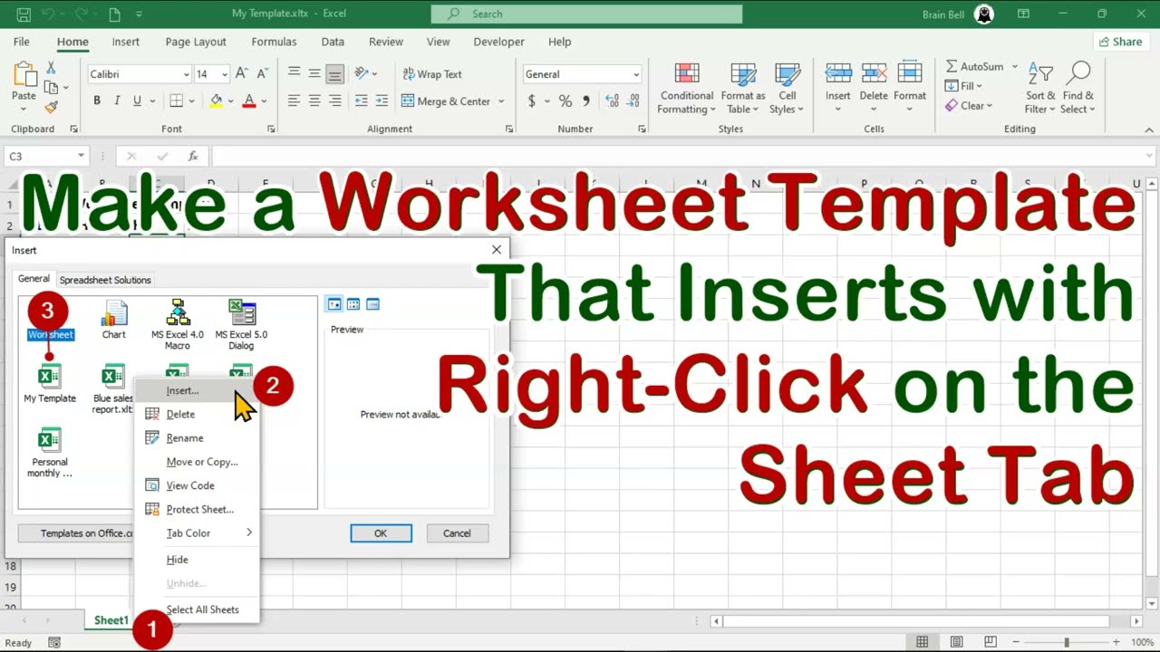 Create and Insert Your Own Worksheet Templates in Excel