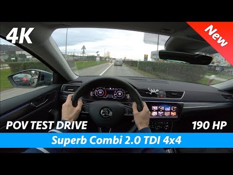Škoda Superb 3 Combi FL 2.0 TDI - 190HP 4x4 - POV test drive in 4K | Acceleration 0 - 100 km/h