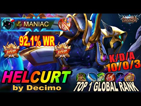 HELCURT EASY MANIAC!!! MVP PLAY by Decimo. TOP 1 GLOBAL - MLBB