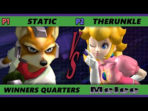 S@X 443 Winners Quarters - Static (Fox) Vs. Therunkle (Peach) Smash Melee - SSBM
