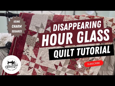 Disappearing hourglass quilt block with charm squares Free Quilting Tutorial #easysewing