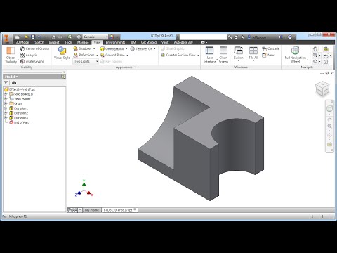 Inventor Tutorial with Isometric Sketches – Intermediate part 17 of 20
