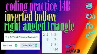 coding practice 14B || numbers in inverted hollow right angled triangle || CCBP || NXTWAVE || python