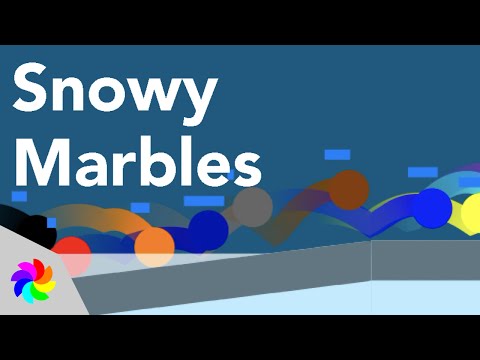 Making Marbles Escape A Blizzard - Algodoo Marble Race