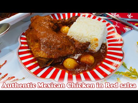 Authentic Mexican chicken in Red salsa