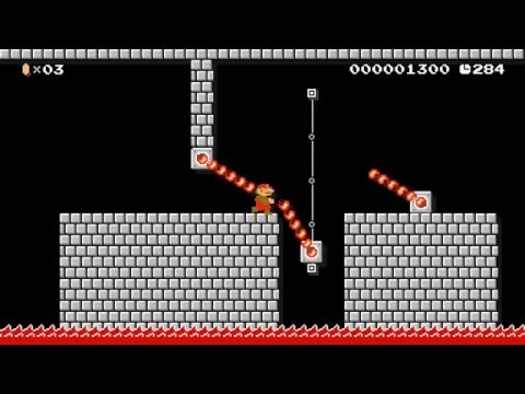 Super Mario Maker Levels: "Bowser Jr's 8-bit Firebars"