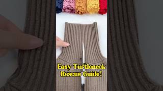 DIY: Turtleneck → Fold‑Over Collar ✂️ Easy Sewing Alteration #sewingtips #sewing  #diy #crafts