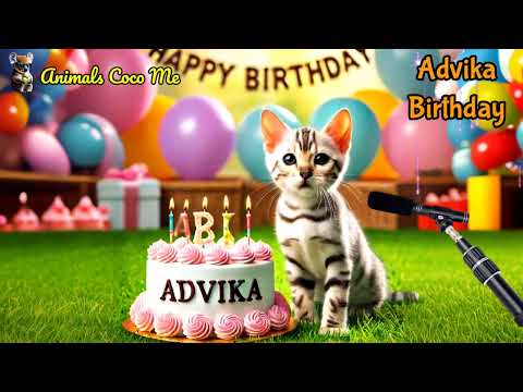 ADVIKA HAPPY BIRTHDAY SONG WITH NAMES | Adorable Cute Cat 😺
