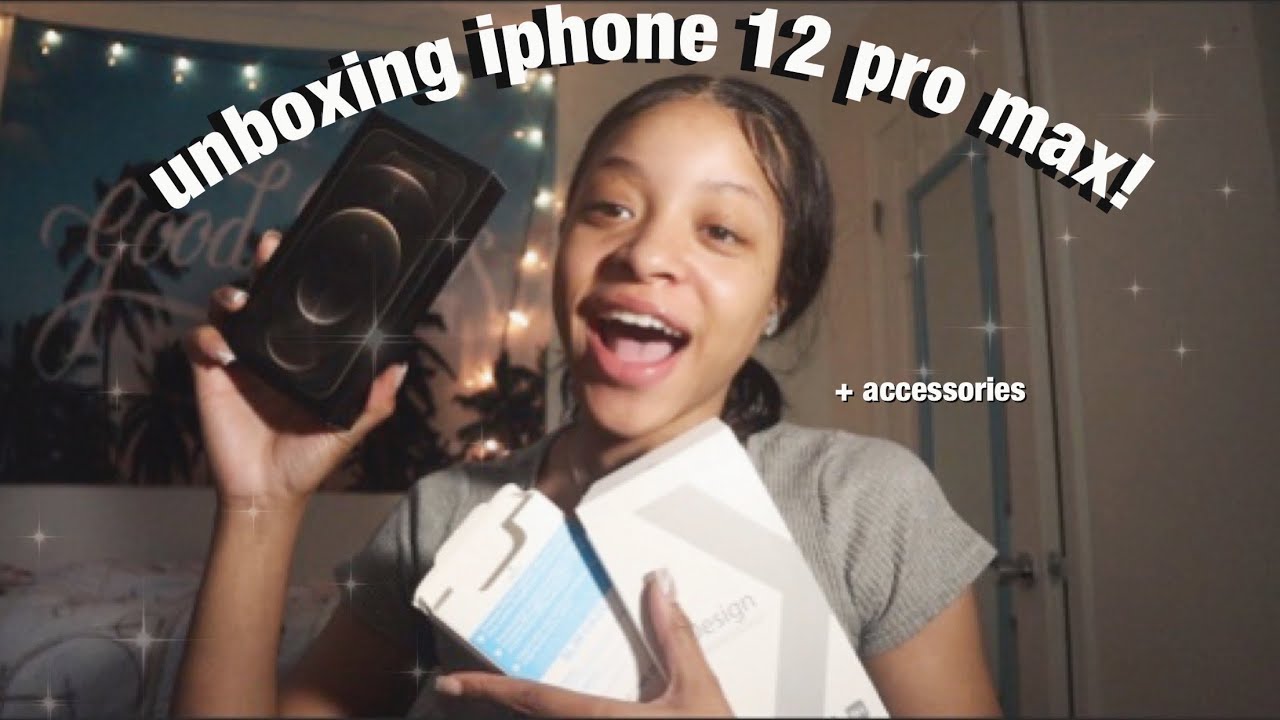 iPhone 12 PRO MAX UNBOXING, setup + accessories *im obsessed*😍 [GOLD 128gb]