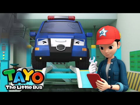 Let's Repair the Police Car | Repair Shop Cartoon for Kids | The Best Mechanic | Tayo the Little Bus