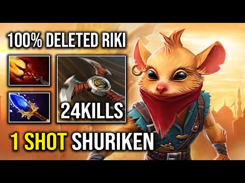 How to Instant Delete Riki From the Map with 1 Shot Dagon Shuriken Mid Carry Bounty Hunter Dota 2