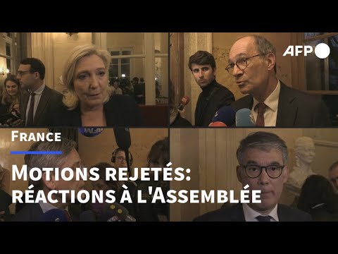 Retraites: réactions à l'Assemblée après le rejet de la motion de censure | AFP