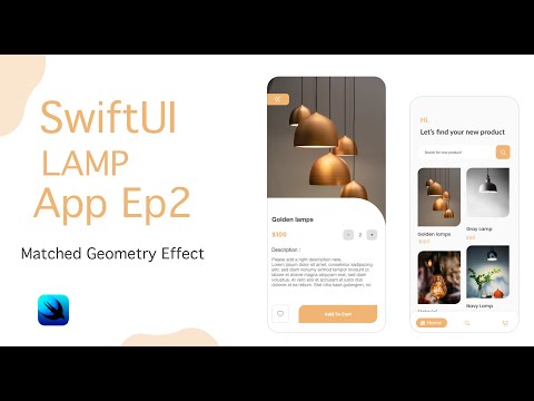 SwiftUI - Speed code - Lamp App UI EP2 Using SwiftUI - Matched Geometry Effect - SwiftUI Tutorials