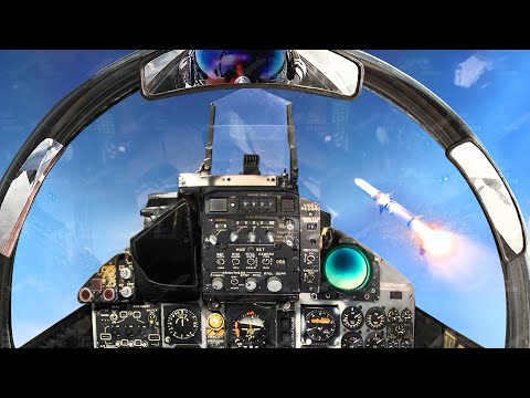 Intense Moment, US F-15 Pilot Destroy QF4 Aircraft With Missile -  Cockpit View