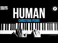 Christina Perri - Human Karaoke SLOWER Acoustic Piano Instrumental Cover Lyrics LOWER KEY