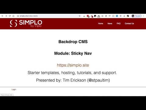 Backdrop CMS Modules: - Sticky Nav