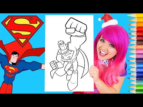 Coloring Superman DC Super Friends Coloring Page Prismacolor Colored Paint Markers | KiMMi THE CLOWN Video