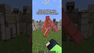 Minecraft: Super Dog vs 1,000 Iron Golem #minecraft #viral #dog #power #shorts