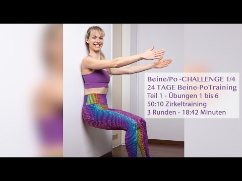 Beine-Po-Challenge - Teil 1 - Übungen 1-6 - 24 Tage Beine - Po Training