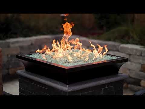 BBQGuys Signature Series Lavelle Square Low-Rise Column Fire Bowl - Oil Rubbed Bronze Video