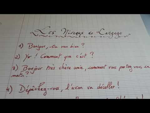 Exercice oral sur les niveaux de langage