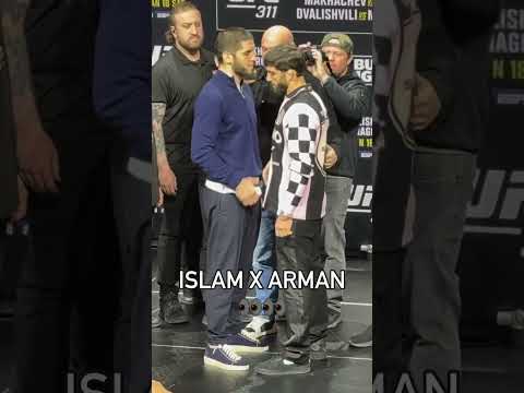Islam Makhachev vs Arman Tsarukyan face off at #UFC311 press conference | MMA FIghting