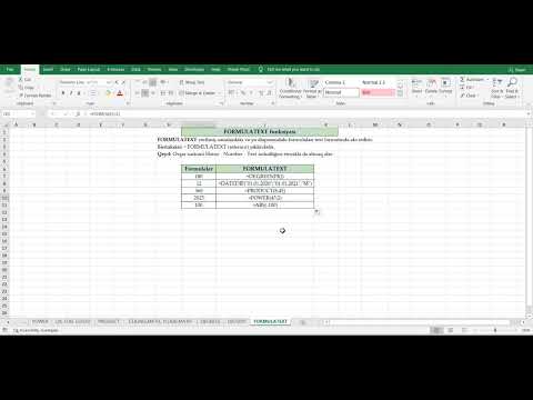 FORMULATEXT function in Excel - FORMULATEXT funksiyası