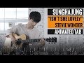 Sungha Jung - Isn't She Lovely (Stevie Wonder) - Animated Tab - Guitar Tutorial
