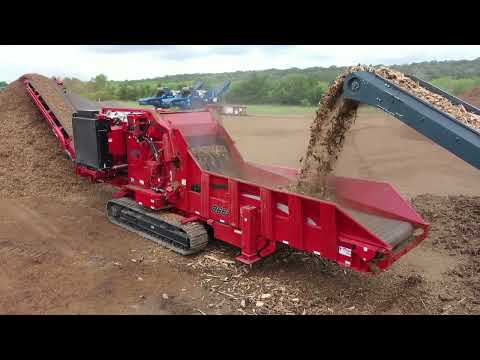 Rotochopper 95DK shredder and B66L grinder Railroad ties