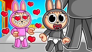 Baby GRAY LABUBU Has a CRAZY FAN GIRL In Roblox!