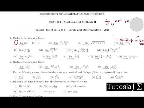 Limits and Differentiation #Mulungushi_University #Tutorials #MSM #Mathematical_Methods