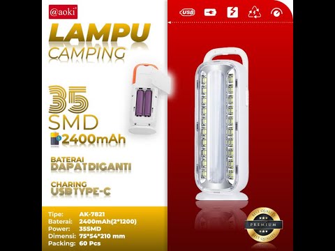 Aoki AK-7821 Lampu Camping 35SMD 2400mAh Emergency Lamp Aoki AK-7821 Lampu Camping 35SMD 2400mAh Emergency Lamp