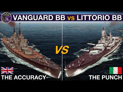 HMS Vanguard Battleship vs Littorio Battleship (ROUND 2) | War On The Sea