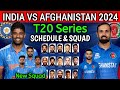 India vs Afghanistan T20 Squad 2024 | Ind vs Afg T20 Series 2023 | Ind vs Afg T20 Squad 2024