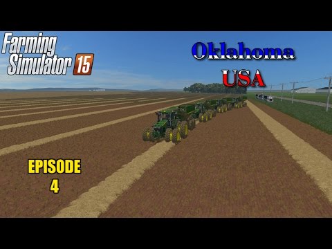 Let's Play Farming Simulator 2015 Oklahoma USA Ep 4 Field 6 Wheat Harvesting