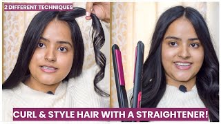How To CURL HAIR WITH A STRAIGHTENER/FLAT IRON 😍 | Pilgrim Amazonian Range Scalp Scrub | Soni Mishra