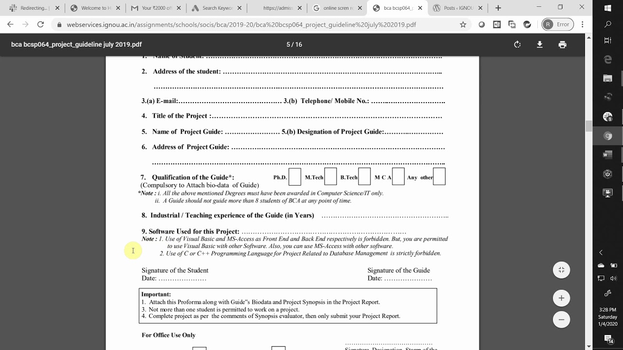 Igniubcahelp.com - how to prepare BCA project synopsis step by step