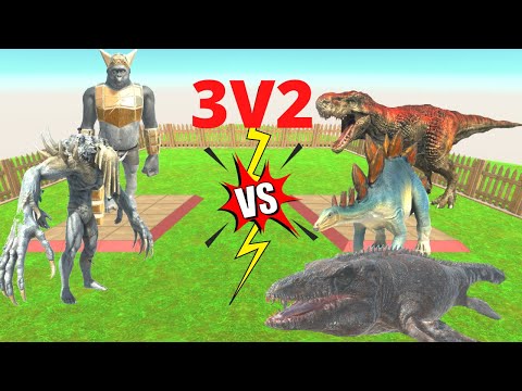 2V3 TOURNAMENT - INFERNALS + PRIMATES VS ALL DINOS + AQUATICS   ANIMAL REVOLT BATTLE SIMULATOR