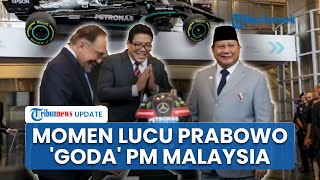 Momen Prabowo 'Goda' PM Malaysia hingga Seisi Ruangan Tertawa, Diberi Helm Minta Mobil Balap F1