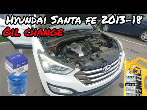 Hyundai Santa fe 2.0T 2013-18 Oil Change - step by step