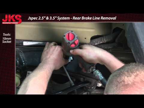JKS Jspec Suspension Install - JK Rear Brake Line Removal