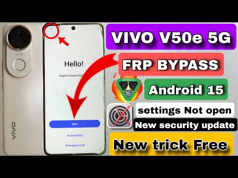#Android 15 VIVO V50e 5G FRP BYPASS || VIVO V50e 5G Google Account Bypass 🔥 || without PC New trick