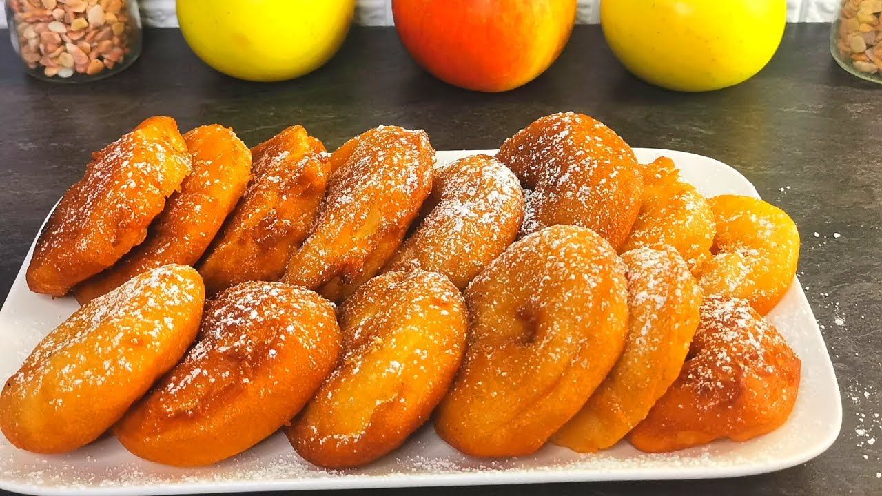BEIGNETS AUX POMMES😋 RECETTE FACILE ET RAPIDE! 🥯🍎